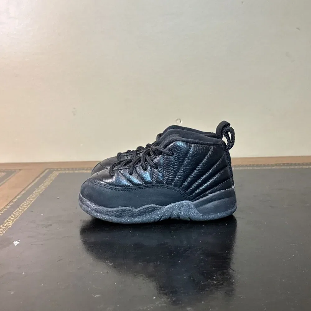 Jordan Toddler/Infant All-Black Leather High-Top Sneakers